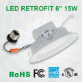 Energy Star UL/cUL approved, 15w 6 inch retrofit led down light , 5 years warranty